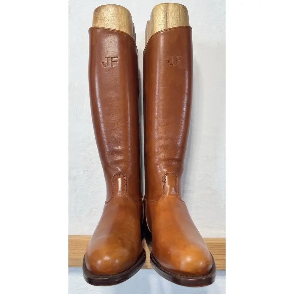 Vogel Bespoke Riding Boots Sz 41 Tan Leather 3-Pc Wood Trees Ultra Luxe